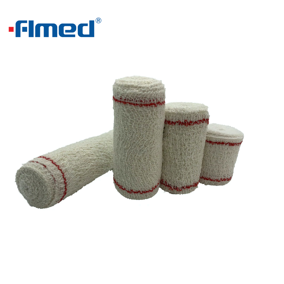 Bandage élastique en crêpe en coton Bandage de crêpe élastique pour vinaigrette en soins des plaies