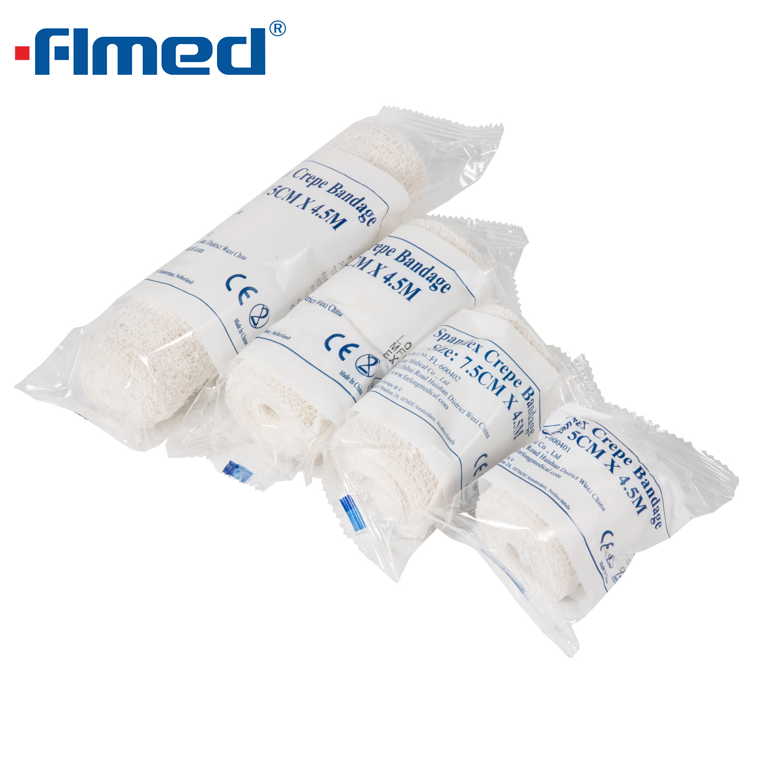 Bandage en crêpe en coton et en crêpe en coton et en spandex confortable pour réparer les plaies bandage uni clips de bandage élastique