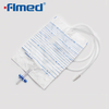 Sac urinaire économique jetable 2000 ml 0,12 mm d'épaisseur Type de soupape-push